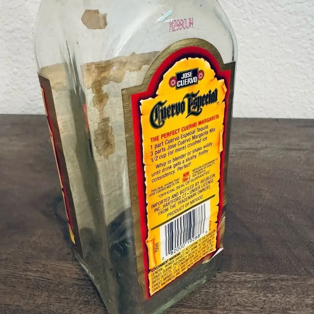Vintage Jose Cuervo Tequila Especial Glass Bottle